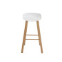 Tabouret jared assise polypro blanc pietement bois