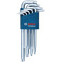 Bosch Professional set de 9 clés coudées Torx (10,0-50,0 mm)