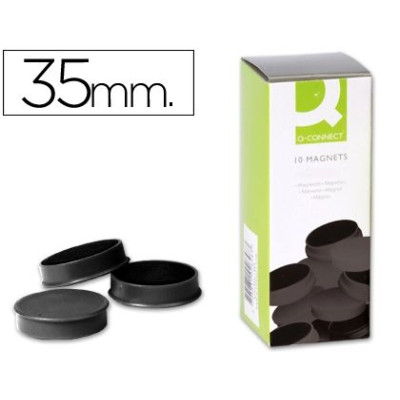Boite de 10 aimants q-connect diam 35mm coloris noir