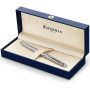 Waterman Stylo roller Hémisphère Acier, finitions palladium - Pointe fine Bleu