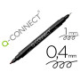 Marqueur permanent q-connect pointe double 1mm et 0,4 mm coloris noir.