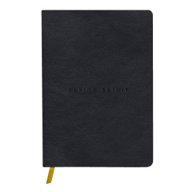 Flying Spirit carnet cuir Noir brochure cousue 14,8x21cm 180p ligné papier ivoir