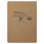Flying Spirit Kraft carnet piqûre textile 14,8x21cm 96p ligné motifs assortis pa