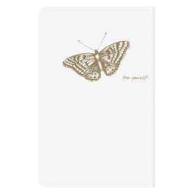 * Flying Spirit White carnet piqûre textile 9x14cm 96p ligné motifs assortis pap