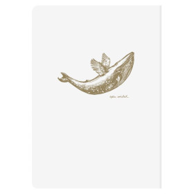 * Flying Spirit White carnet piqûre textile 14,8x21cm 96p ligné motifs assortis