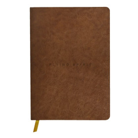 Flying Spirit carnet cuir glacé Cognac brochure cousue 14,8x21cm 180p DOT papier