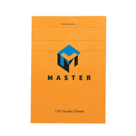 Bloc Master Orange agrafé 100F 70g 7,4x10,5 Q.5x5