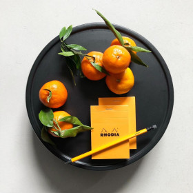 Bloc agrafé Rhodia ORANGE N°11 7,4x10,5 cm 80 feuillets ligné 80 g