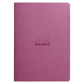 * Rhodiarama piqûre textile LILAS A5 64p ligné papier ivoire 90 g