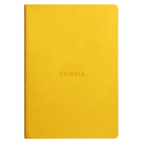 Rhodiarama piqûre textile JONQUILLE A5 64p ligné papier ivoire 90 g