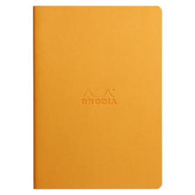 Rhodiarama piqûre textile ORANGE A5 64p ligné papier ivoire 90 g