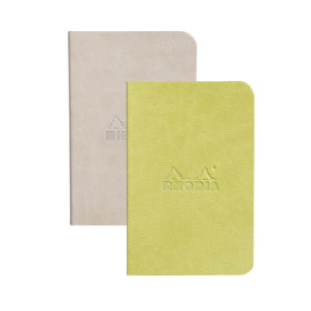 * Rhodiarama 2 Minibooks souples BEIGE&ANIS 7x10,5 cm 64p L papier ivoire 90 g