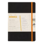 * Rhodiarama Perpetual BLACK A5 128p papier ivoire 90 g, coins microperforés ave