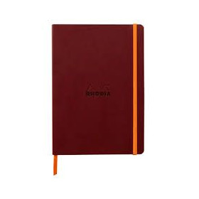 Rhodiarama carnet souple LIE DE VIN A5 160 pages ligné papier ivoire 90 g, ferme