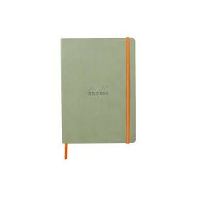 Rhodiarama carnet souple CÉLADON A5 160 pages ligné papier ivoire 90 g, fermetur