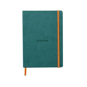 Rhodiarama carnet souple PAON A5 160 pages ligné papier ivoire 90 g, fermeture é
