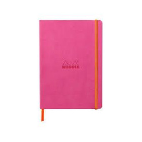 Rhodiarama carnet souple FUCHSIA A5 160 pages ligné papier ivoire 90 g, fermetur