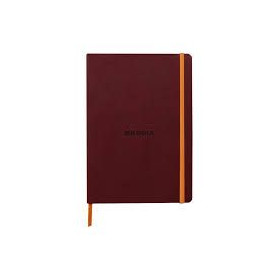 Rhodiarama carnet souple LIE DE VIN A5 160 pages dot papier ivoire 90 g, fermetu