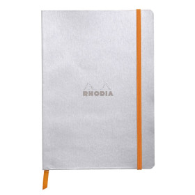 Rhodiarama carnet souple SILVER A5 160 pages dot papier ivoire 90 g, fermeture é