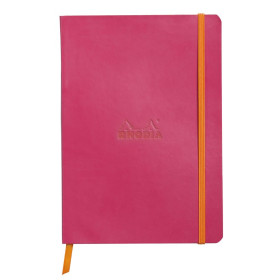 Rhodiarama carnet souple FRAMBOISE A5 160 pages dot papier ivoire 90 g, fermetur