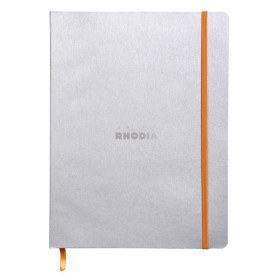 Rhodiarama carnet souple SILVER 19x25 cm 160 pages dot papier ivoire 90 g, ferme