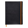 Rhodiarama carnet souple BLACK 19x25 cm 160 pages dot papier ivoire 90 g, fermet
