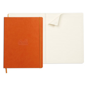 * Rhodiarama cahier souple TANGERINE A4+ 160 pages ligné papier ivoire 90 g
