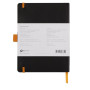 Rhodiarama Meeting BLACK A5+ 160 pages microperforé papier blanc 90 g, avec élas