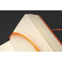 Carnet rigide ORANGE 9x14 cm 192 pages ligné papier ivoire 90 g, fermeture élast