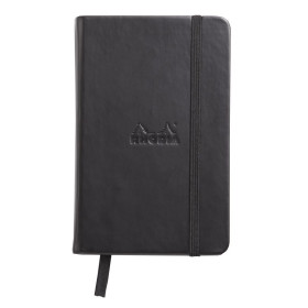 Carnet rigide BLACK 9x14 cm 192 pages dot papier ivoire 90 g, fermeture élastiqu