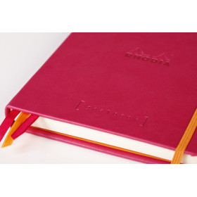 Rhodiarama Goalbook rembordé rigide FRAMBOISE A5 240 pages dot papier blanc 90 g