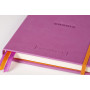 Rhodiarama Goalbook rembordé rigide LILAS A5 240 pages dot papier blanc 90 g