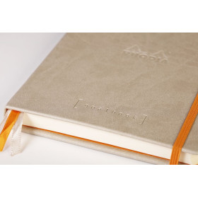 Rhodiarama Goalbook rembordé rigide BEIGE A5 240 pages dot papier blanc 90 g