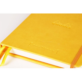 Rhodiarama Goalbook rembordé rigide JONQUILLE A5 240 pages dot papier blanc 90 g