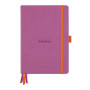 Rhodiarama Goalbook rembordé rigide LILAS A5 240 pages dot papier blanc 90 g