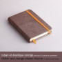 * Rhodiarama carnet rembordé rigide 9x14 cm CHOCOLAT 192 pages ligné papier ivoi