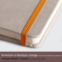 * Rhodiarama carnet rembordé rigide 9x14 cm CHOCOLAT 192 pages ligné papier ivoi