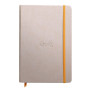 Rhodiarama carnet rembordé rigide A5 BEIGE 192 pages ligné papier ivoire 90 g, f