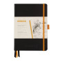 Rhodiarama Goalbook rembordé rigide BLACK A5 240 pages dot papier ivoire 90 g