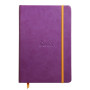 Rhodiarama carnet rembordé rigide A5 VIOLET 192 pages ligné papier ivoire 90 g,