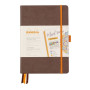 Rhodiarama Goalbook rembordé rigide CHOCOLAT A5 240 pages dot papier ivoire 90 g