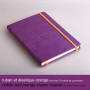Rhodiarama carnet rembordé rigide A5 VIOLET 192 pages ligné papier ivoire 90 g,
