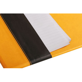 Rhodiarama sous-main rigide simili cuir italien ORANGE 60x40 cm