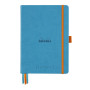 Rhodiarama Goalbook rembordé rigide TURQUOISE A5 240 pages dot papier ivoire 90