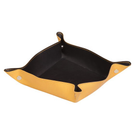 Rhodiarama vide-poche réversible simili cuir italien O&B réversible 12x12x4,5 cm