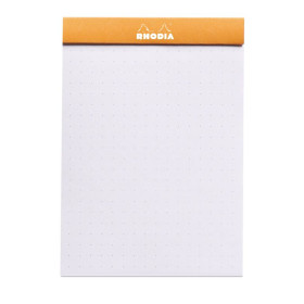 dotPad  bloc agrafé Rhodia ORANGE N°12 8,5x12 cm dot 80 feuillets 80 g