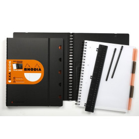 Exabook Rhodiactive rechargeable reliure intégrale A4+ 160 pages petits carreaux
