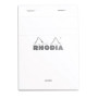 Bloc agrafé Rhodia WHITE N°13 10,5x14,8 cm 80 feuillets ligné 80 g