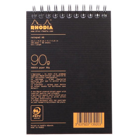Notepad Rhodiactive 90 g, reliure intégrale A6 10,5x14,8 cm 160 pages petits car