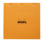 * Bloc agrafé Rhodia ORANGE LE CARRÉ N°210 21x21 cm 80 feuillets petits carreaux